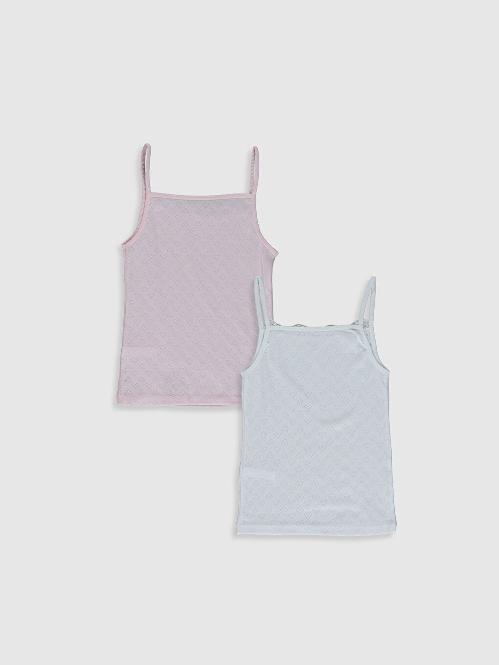 فيست سادة بِحَمّالات ياقة مربعة للبنات - مجموعتين-1