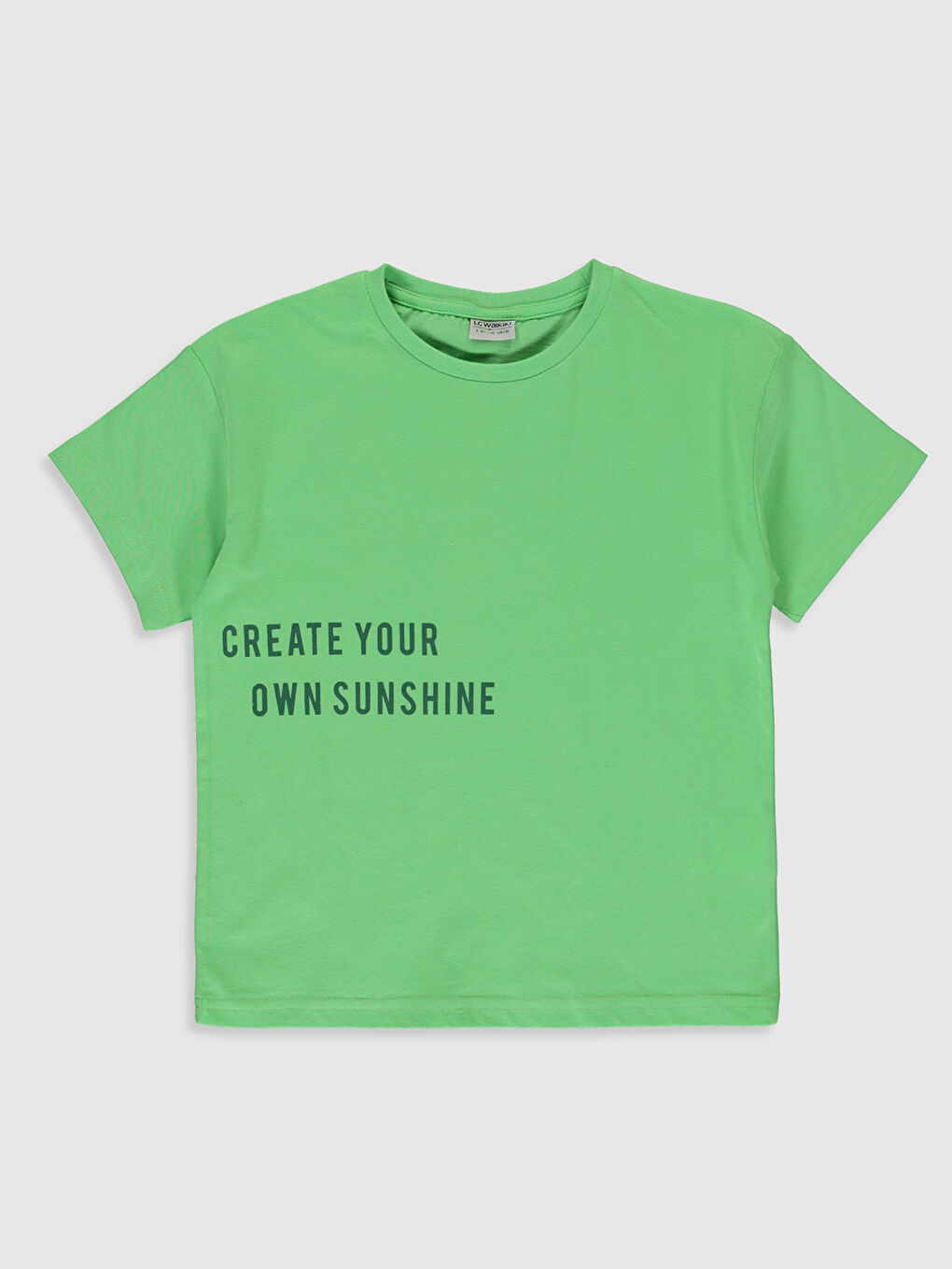 Yeşil Erkek Çocuk Güneşte Renk Değiştiren Pamuklu Tişört
