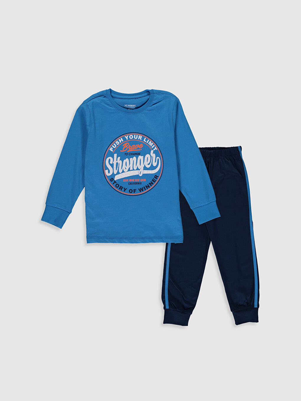 Ensemble de pyjama garçon à col rond et manches longues