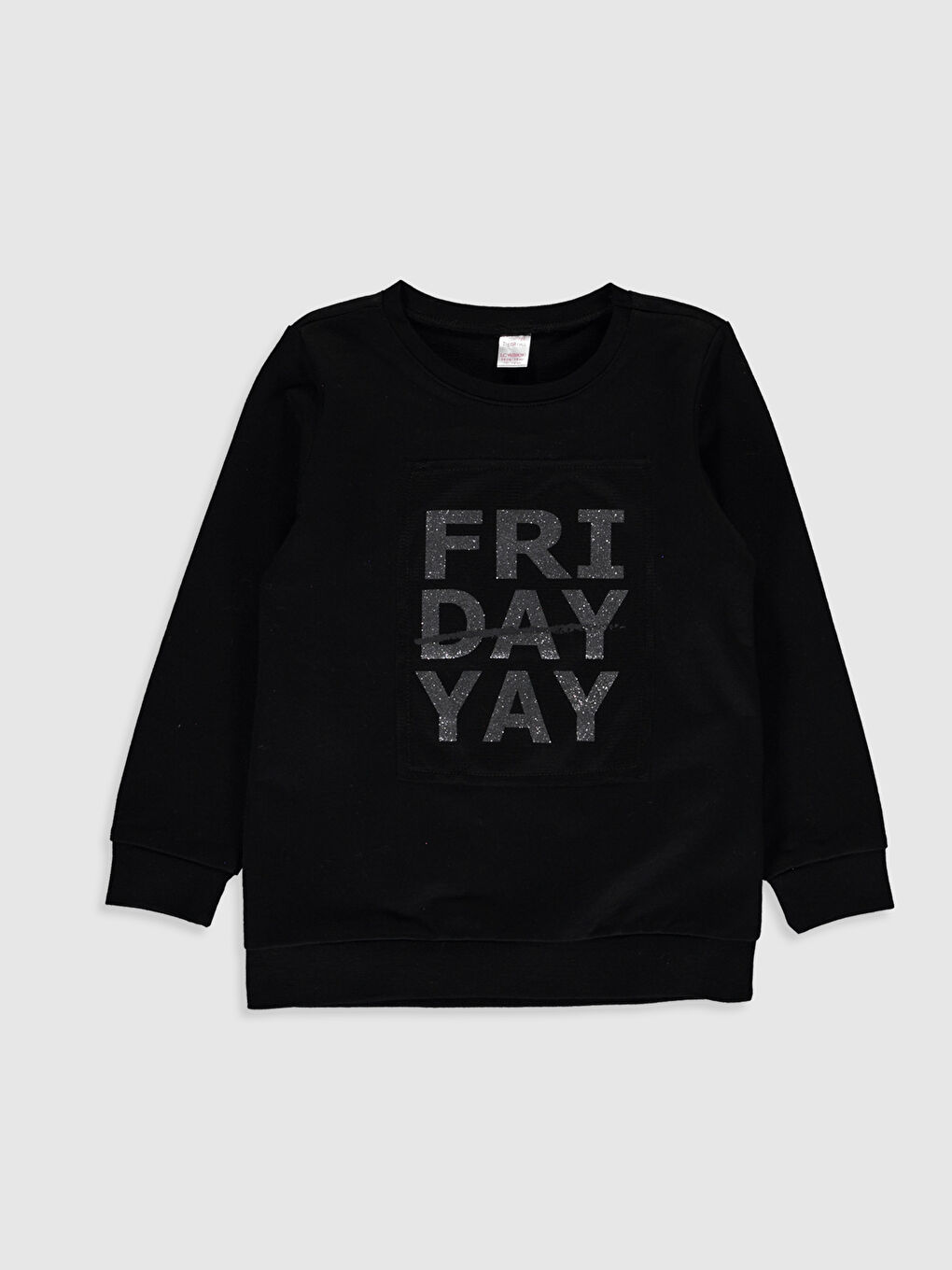 Siyah Bisiklet Yaka Uzun Kollu Kız Çocuk Pijama Takım-2