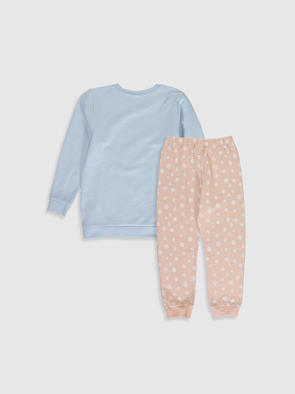 Mavi Bisiklet Yaka Uzun Kollu Kız Çocuk Pijama Takım-1