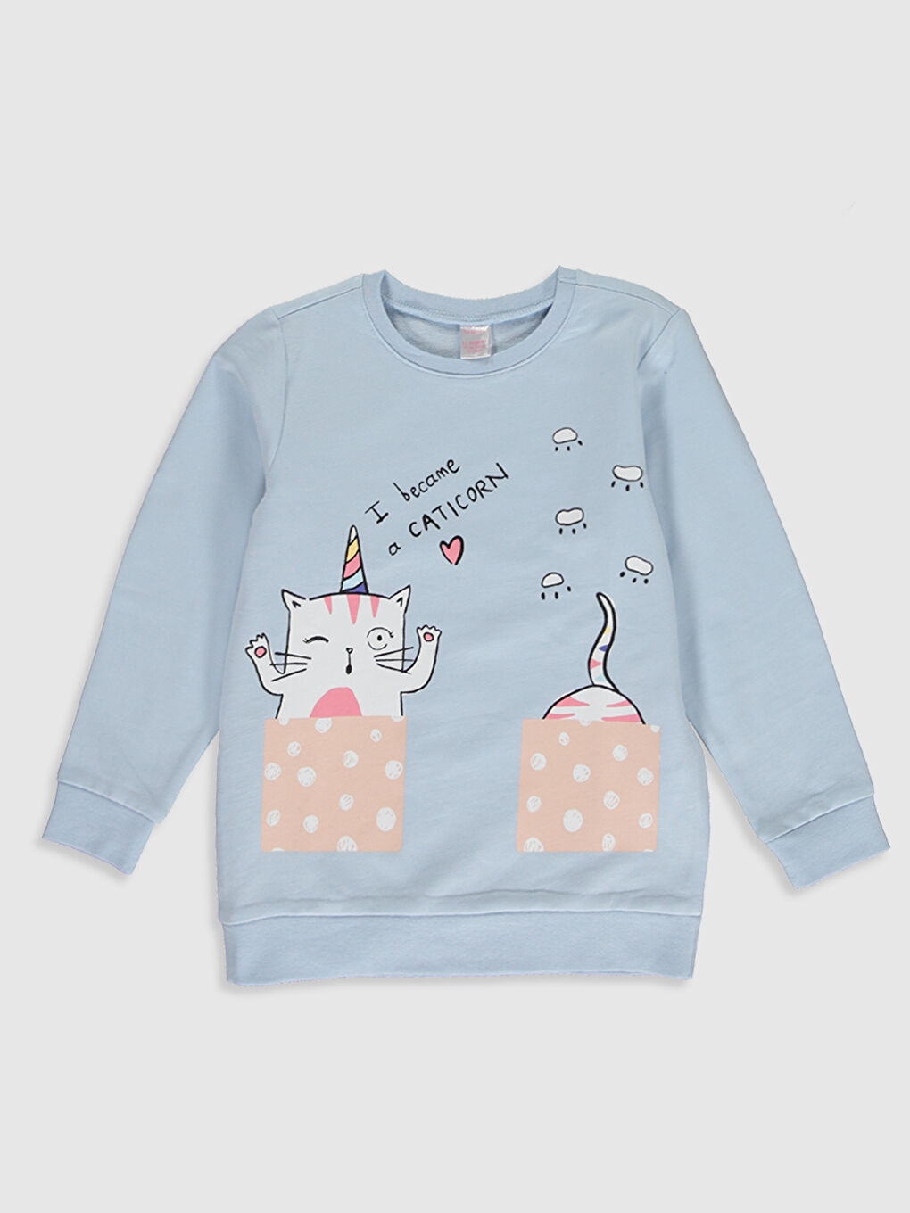 Mavi Bisiklet Yaka Uzun Kollu Kız Çocuk Pijama Takım-2