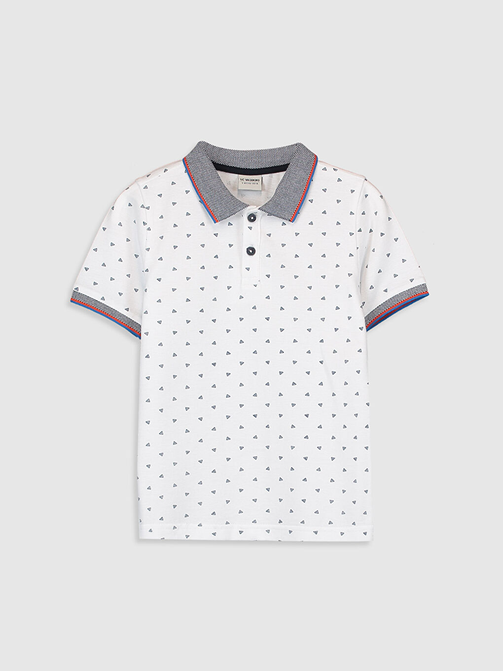 Mavi Polo Yaka Baskılı Kısa Kollu Pamuklu Erkek Çocuk Tişört-3