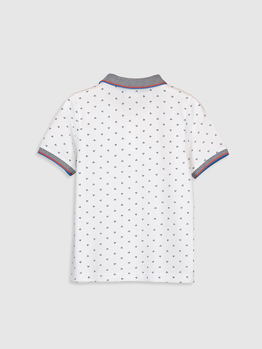 Mavi Polo Yaka Baskılı Kısa Kollu Pamuklu Erkek Çocuk Tişört-4