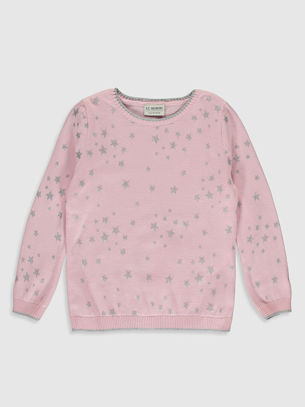 Свитер с круглым вырезом и длинным рукавом для девочек