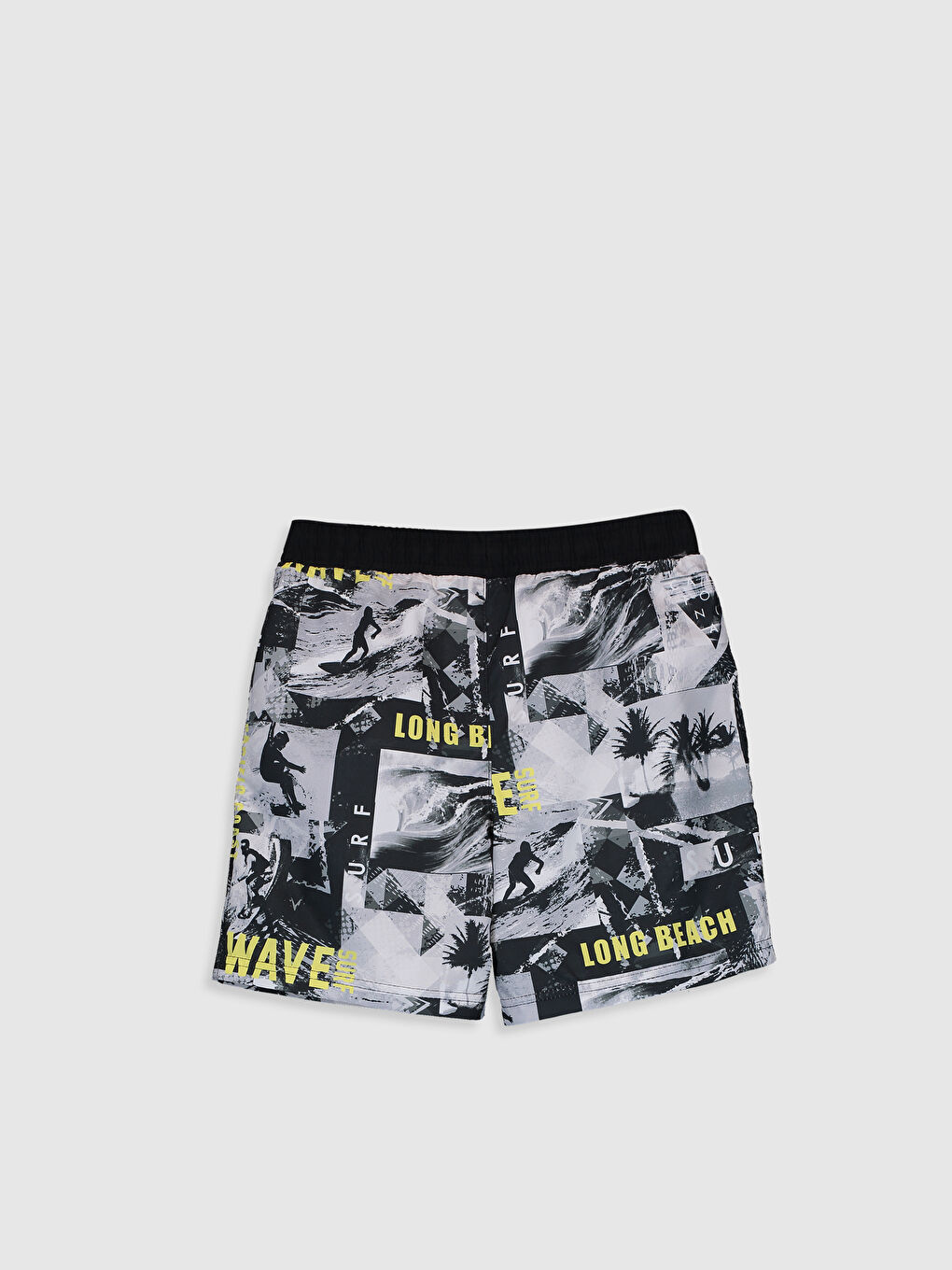 Siyah Erkek Çocuk Hızlı Kuruyan Deniz Şortu-1