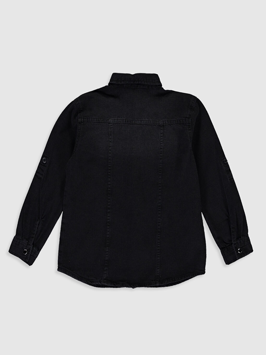 قميص جينز كم طويل عادي للأولاد-1