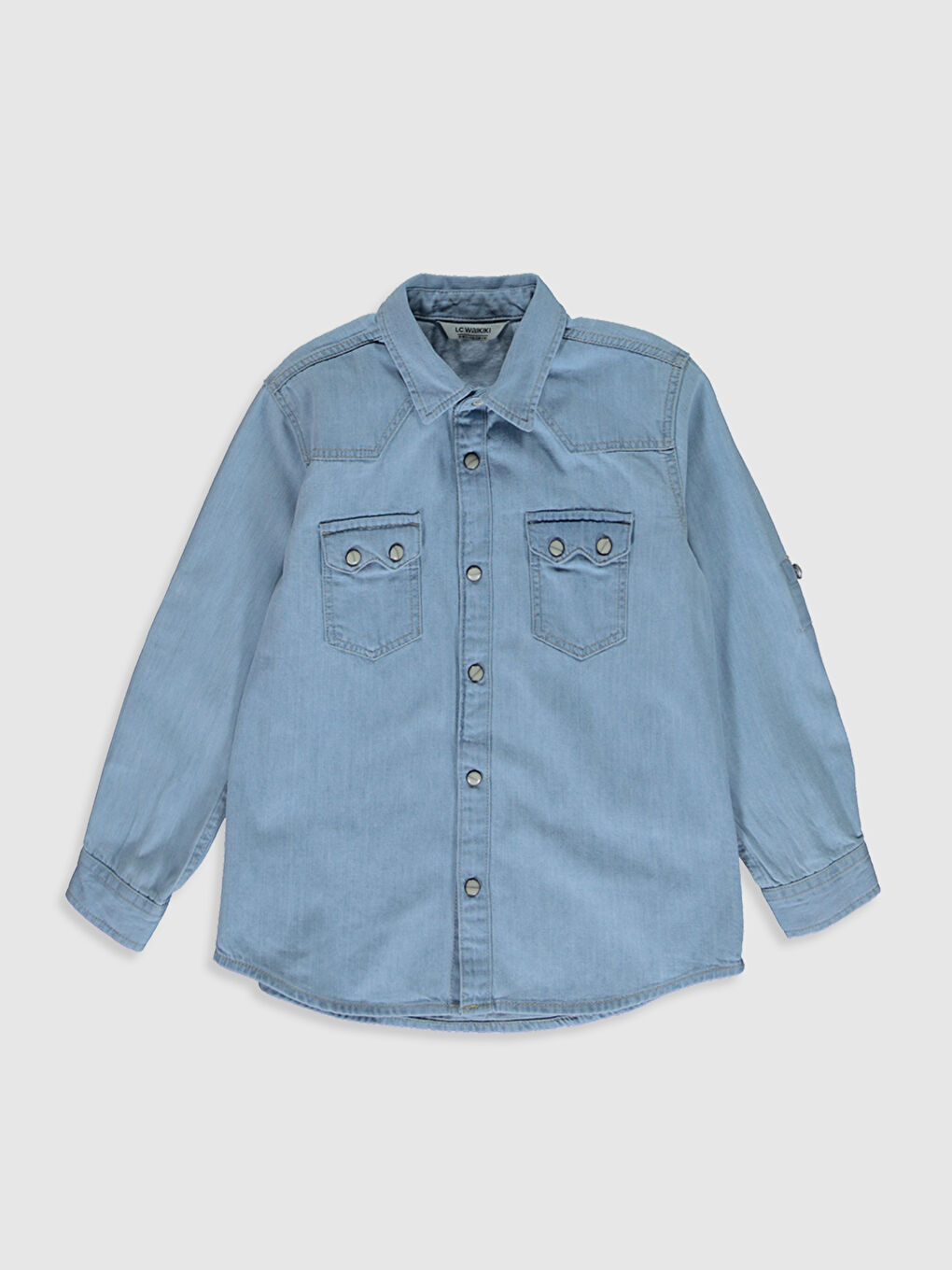 İndigo Basic Uzun Kollu Erkek Çocuk Jean Gömlek