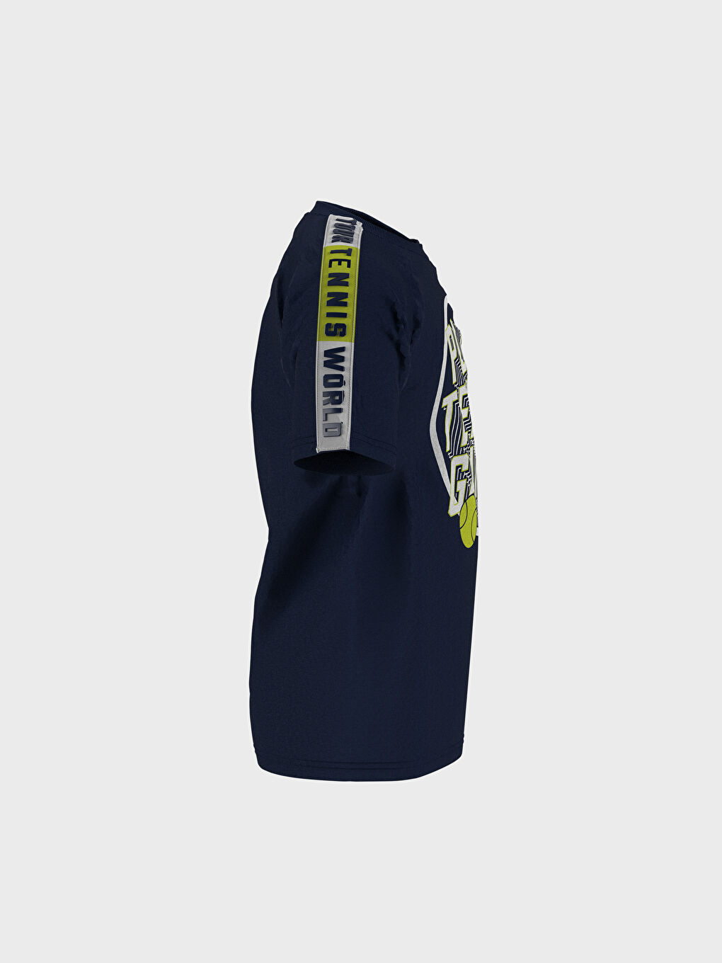 Lacivert Bisiklet Yaka Kısa Kollu Erkek Çocuk Tişört-4