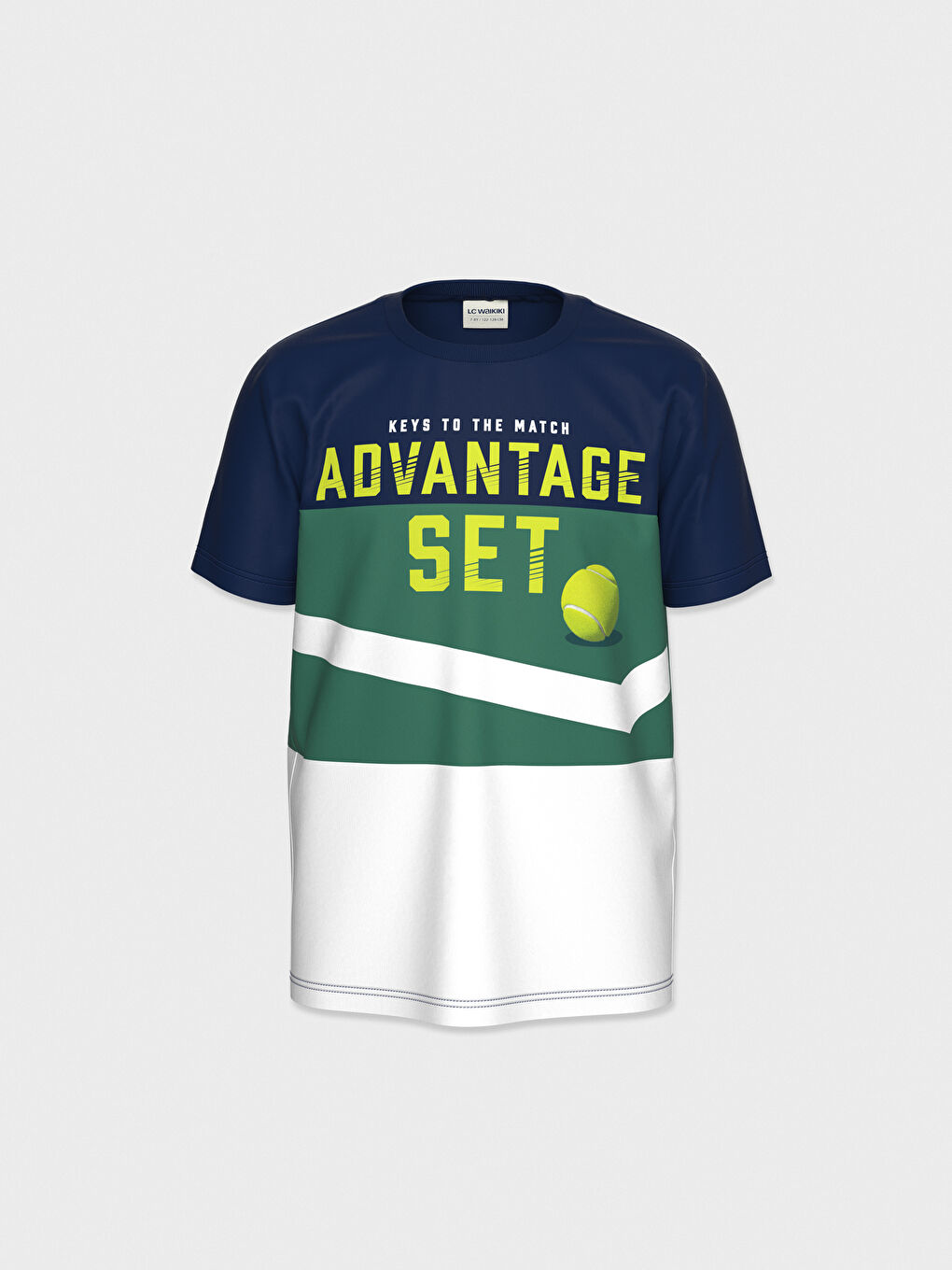 Lacivert Bisiklet Yaka Kısa Kollu Erkek Çocuk Tişört