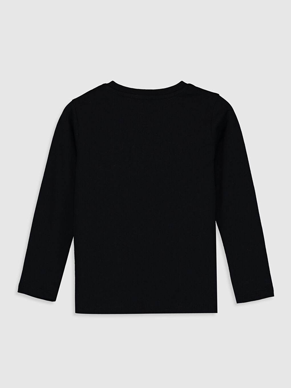 Siyah Bisiklet Yaka Basic Uzun Kollu Erkek Çocuk Fanila-1