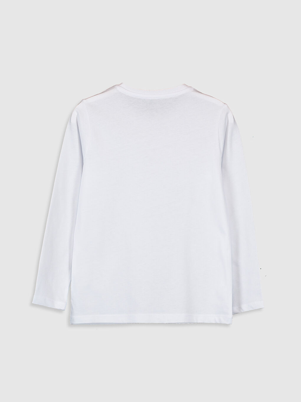 Beyaz Bisiklet Yaka Basic Uzun Kollu Erkek Çocuk Fanila-1