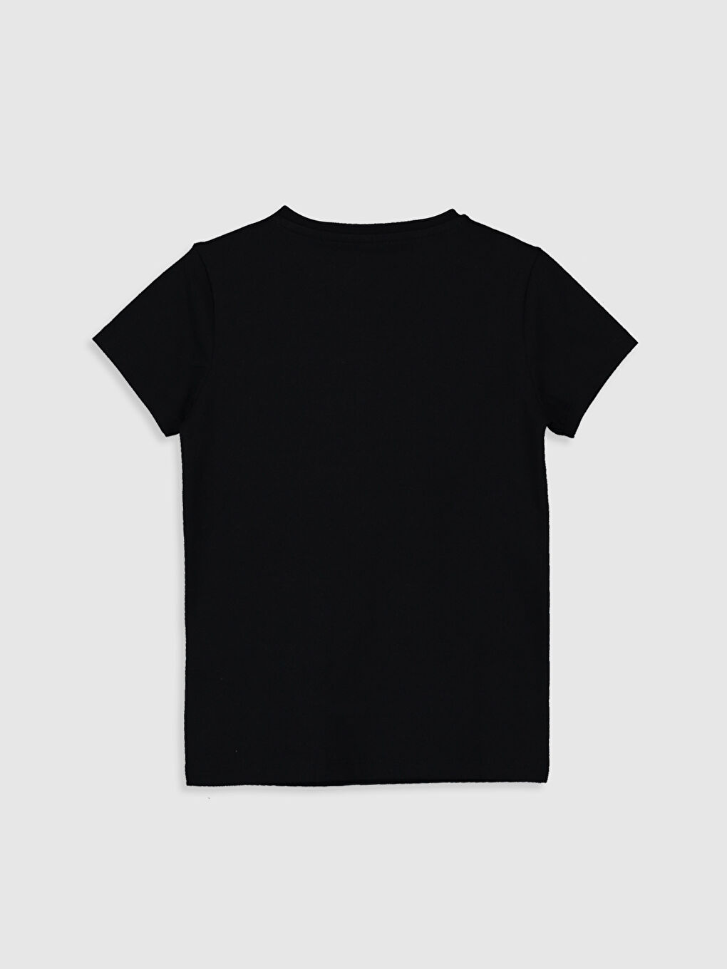 Siyah Bisiklet Yaka Basic Kısa Kollu Erkek Çocuk Fanila-1