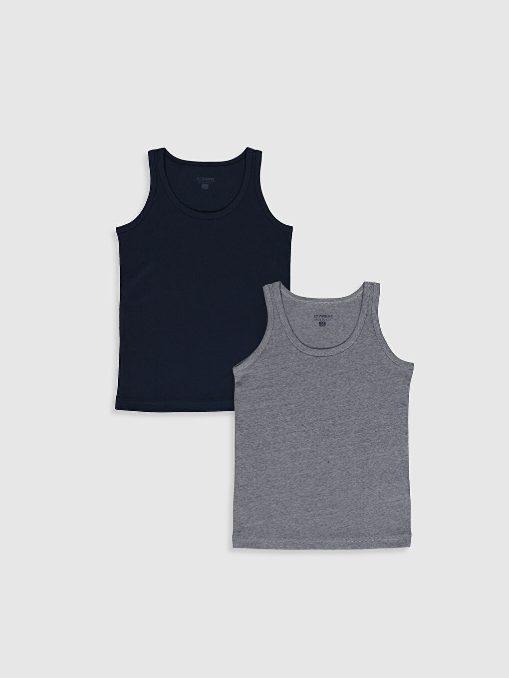 Lacivert Bisiklet Yaka Basic Erkek Çocuk Atlet 2'li