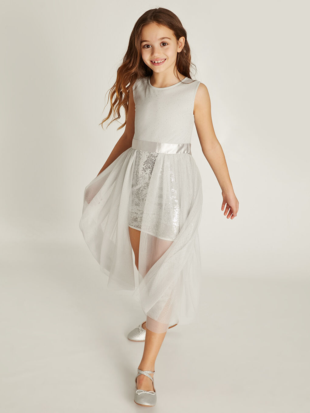 Robe en tulle pailleté pour fille-1