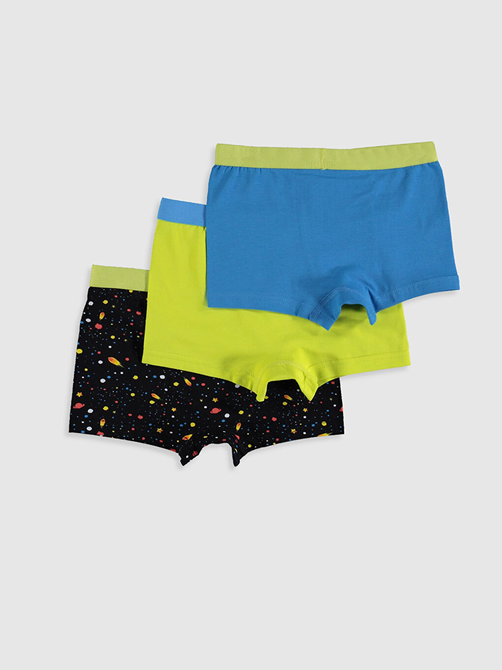 Siyah Baskılı Pamuklu Erkek Çocuk Boxer 3'lü-1