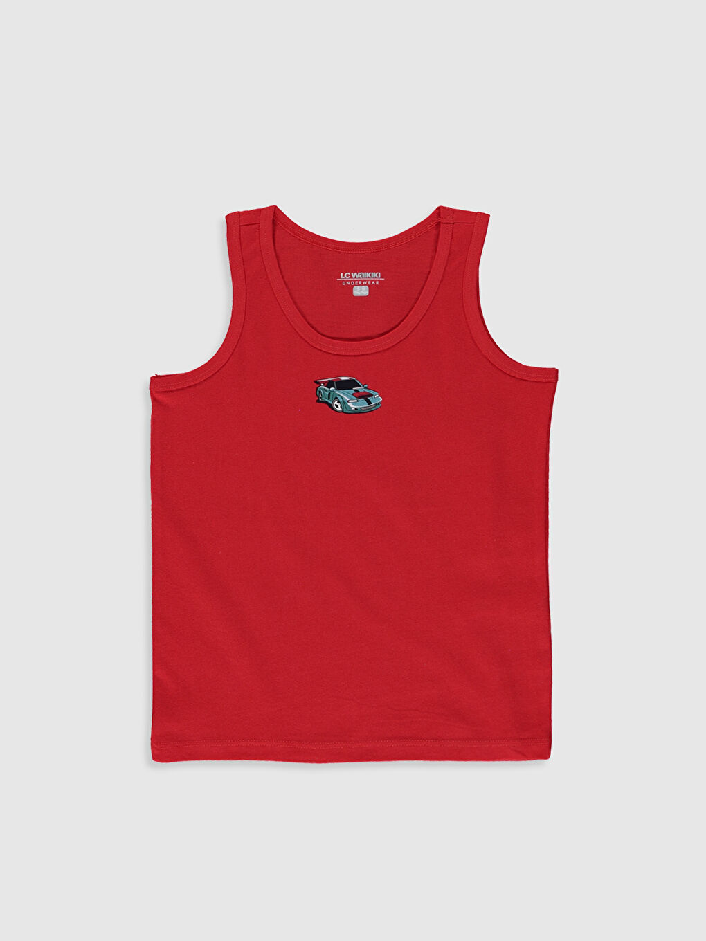 Beyaz Bisiklet Yaka Baskılı Pamuklu Erkek Çocuk Atlet 2'li-2