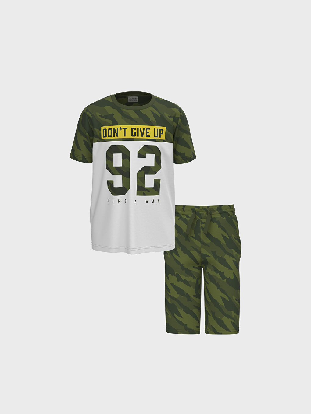 Haki Bisiklet Yaka Kısa Kollu Erkek Çocuk Takım