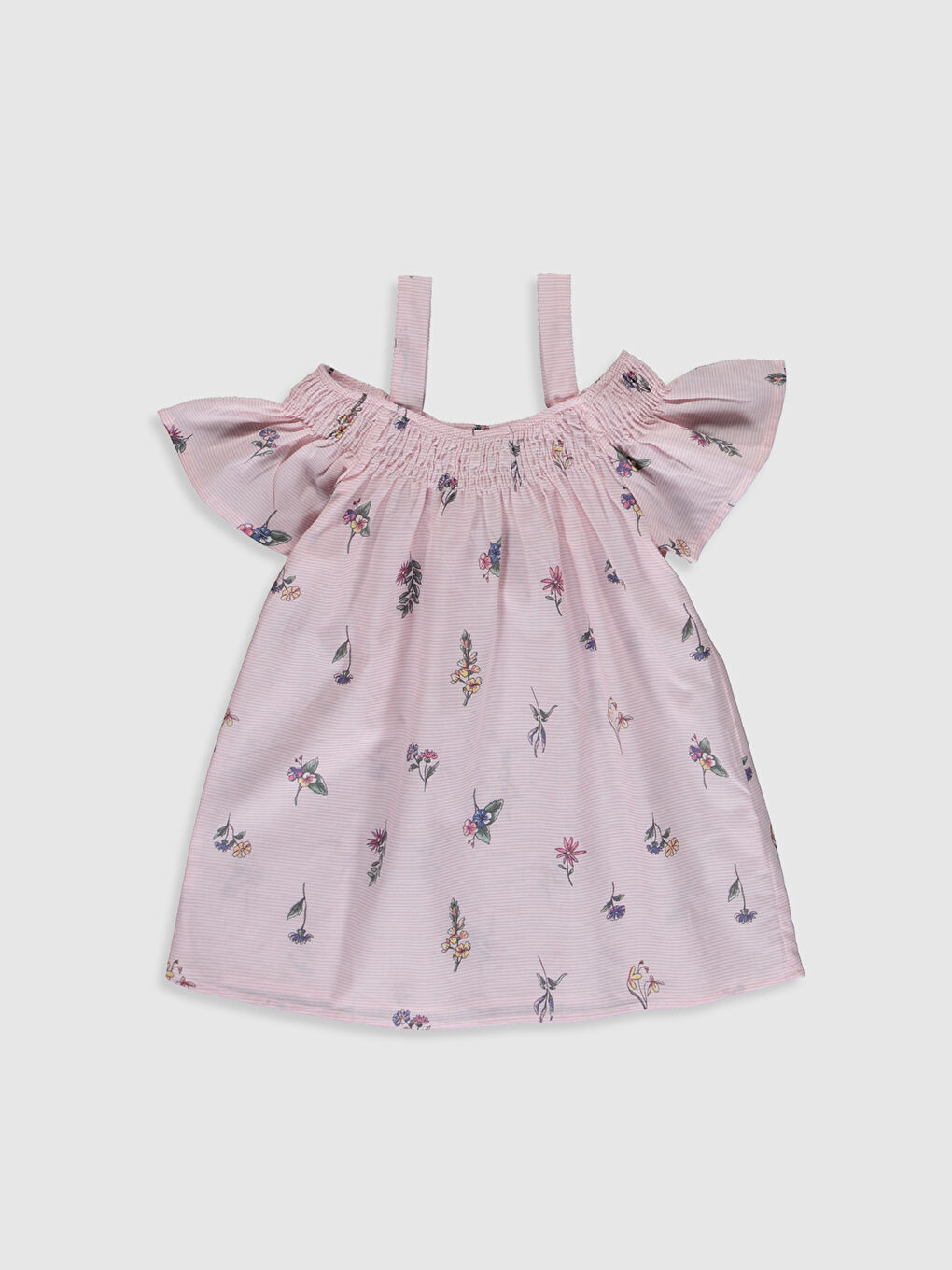 Pembe Kayık Yaka Kısa Kollu Kız Çocuk Bluz