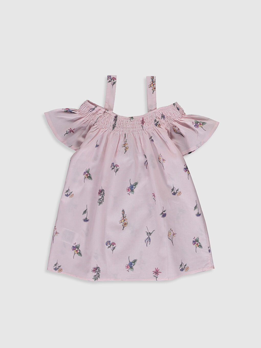 Pembe Kayık Yaka Kısa Kollu Kız Çocuk Bluz-1