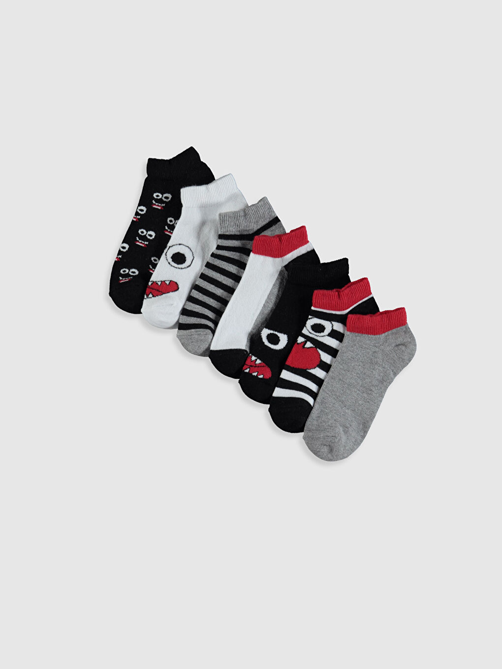 Karışık Desenli Erkek Çocuk Patik Çorap 7'li