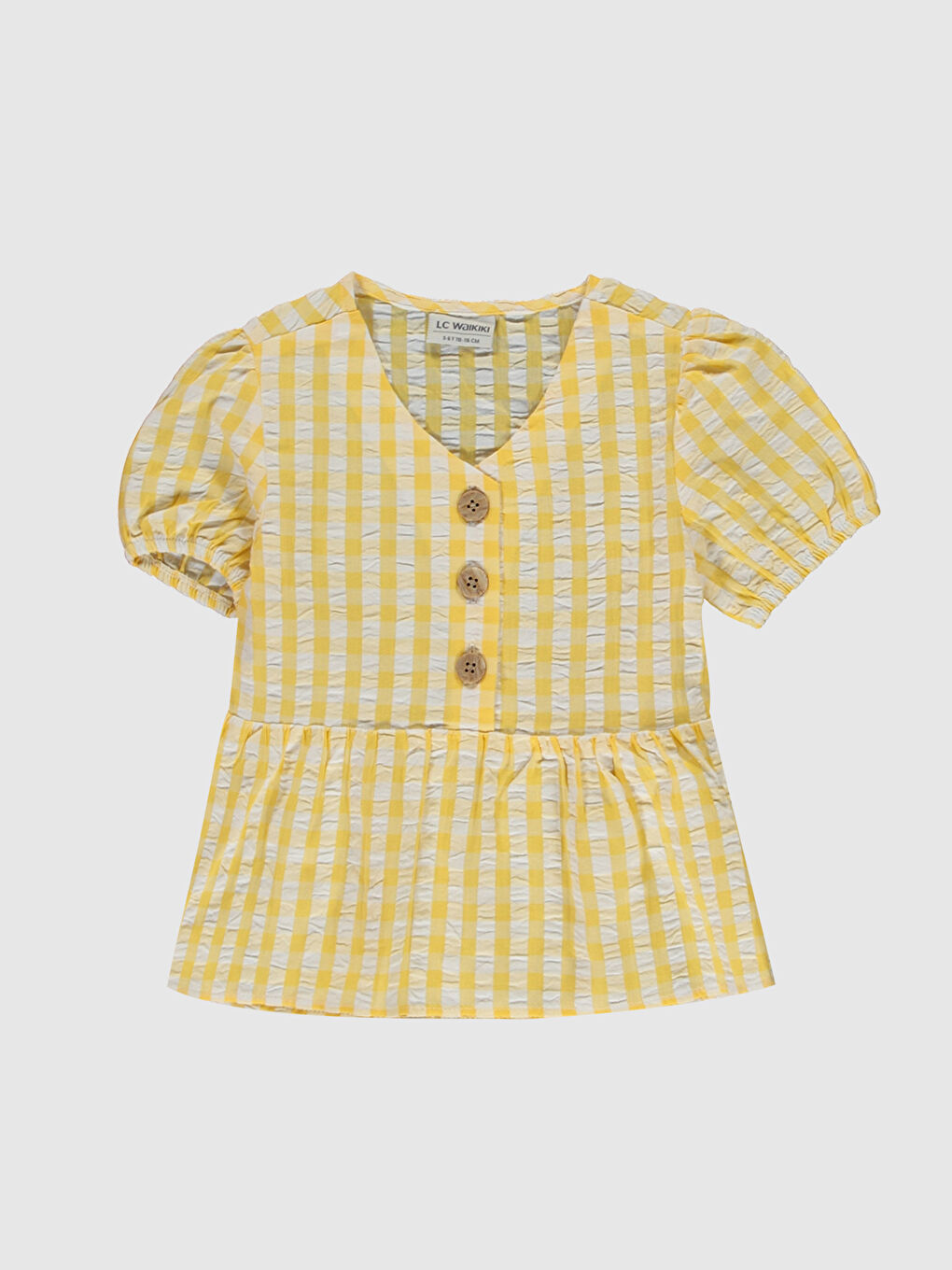 V-Neck Short Sleeve Girls' Blouse