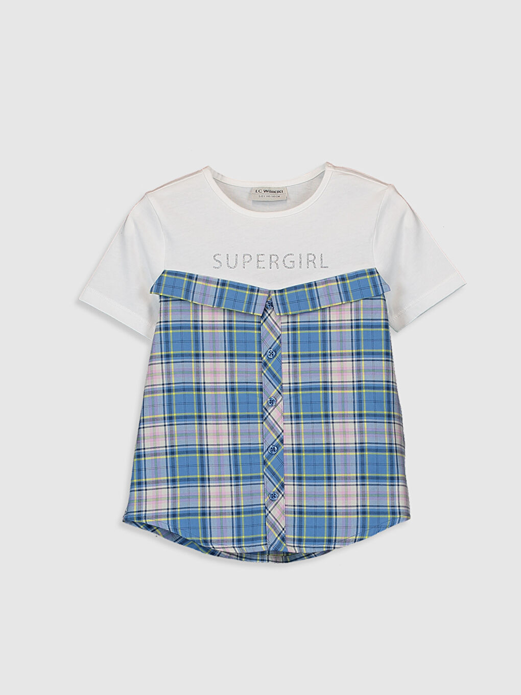 Crew Neck Short Sleeve Girls' Blouse