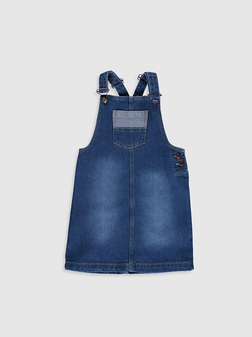 İndigo Basic Cep Detaylı Kız Çocuk Jean Salopet Elbise