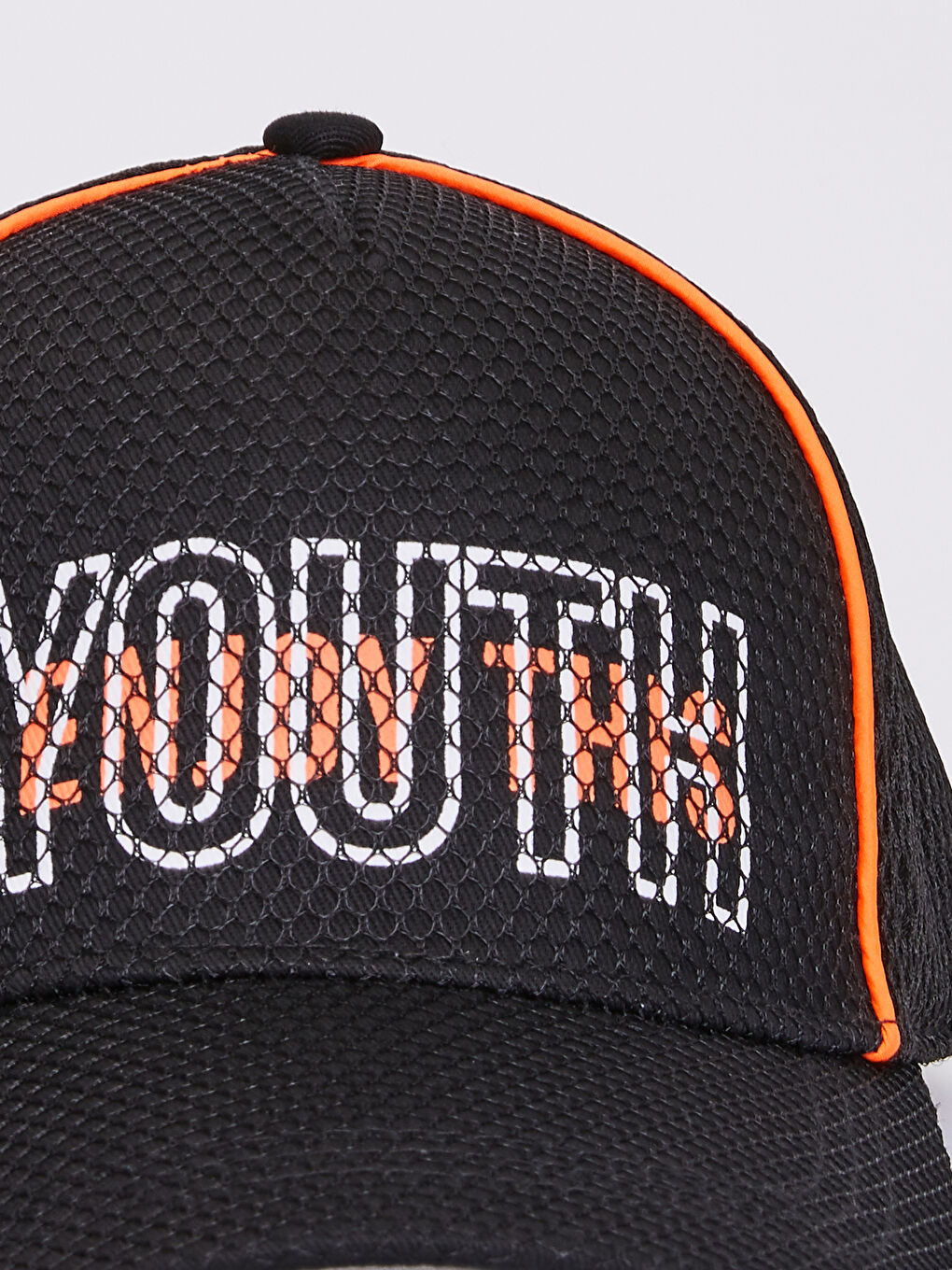 Siyah Erkek Çocuk Ter Bantlı Yazı Detaylı Şapka-3