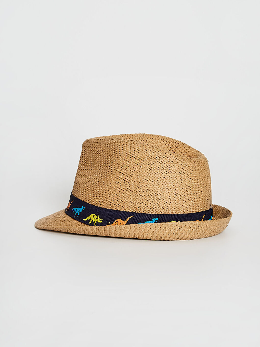 Bej Biye Detaylı Erkek Çocuk Hasır Fötr Şapka-2