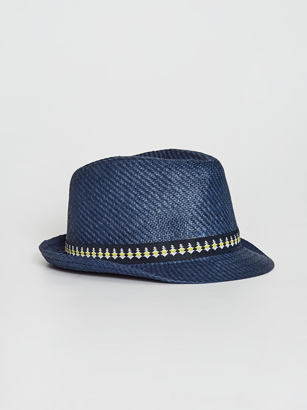 Boy's Piping Detailed Straw Fedora Hat