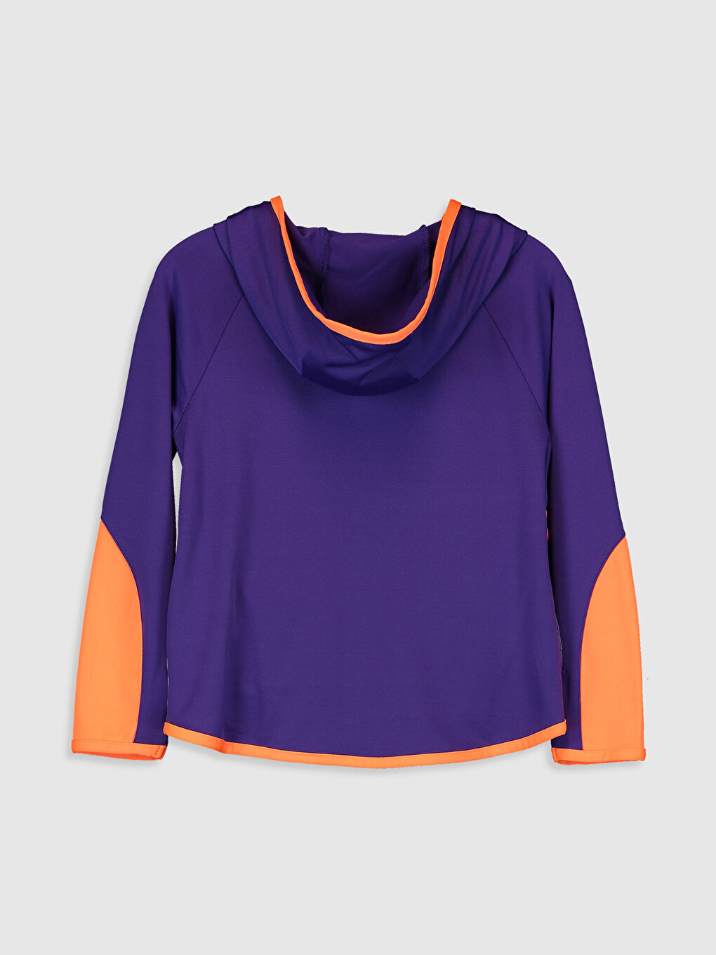 Mor Uzun Kollu Kız Çocuk Fermuarlı Sweatshirt-1
