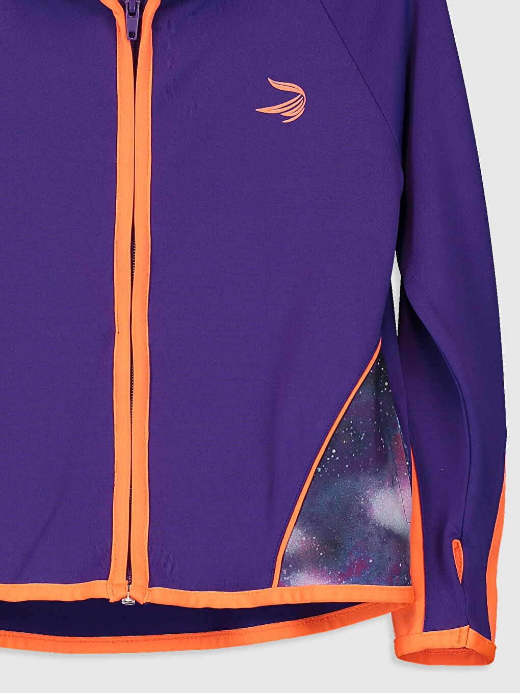 Mor Uzun Kollu Kız Çocuk Fermuarlı Sweatshirt-2