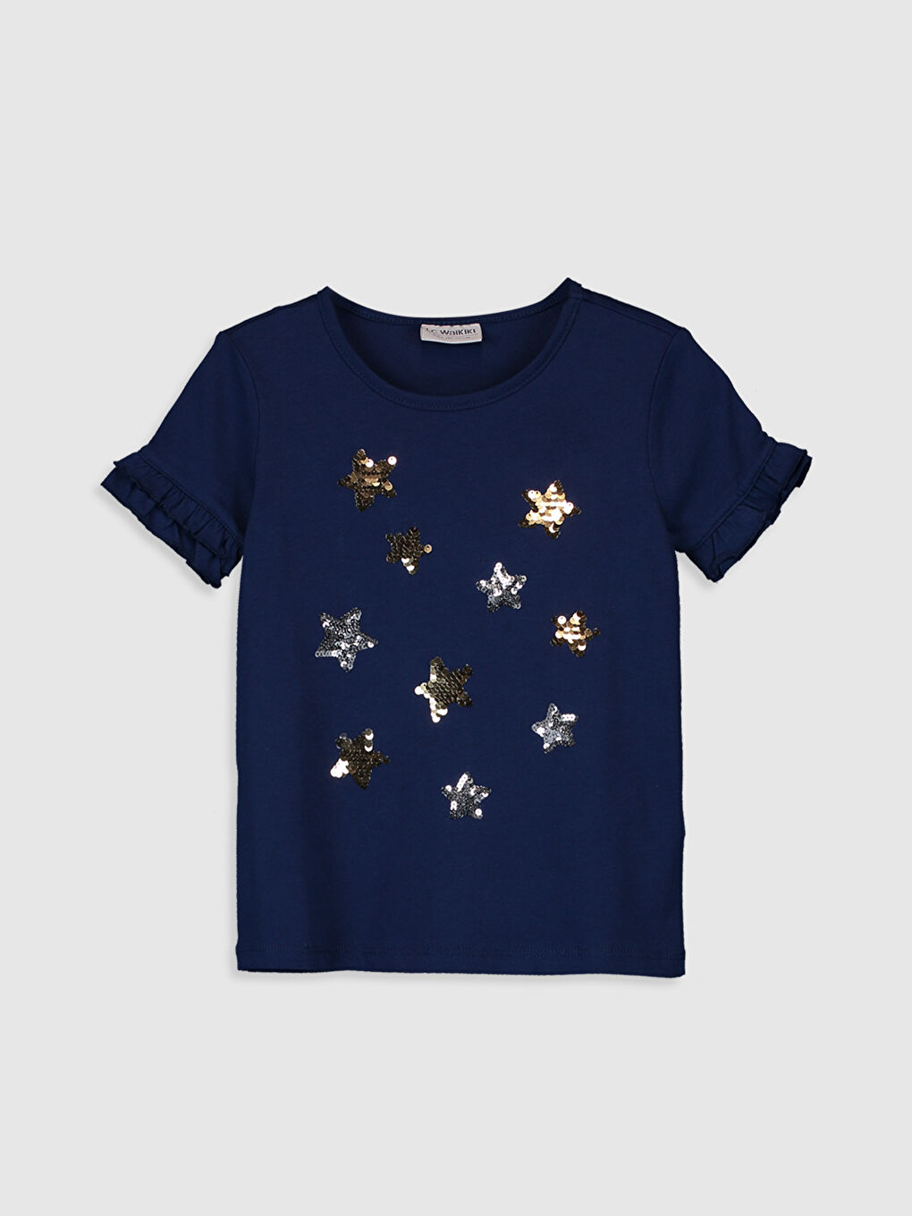 Футболка для дівчаток з круглим вирізом горловини та короткими рукавами