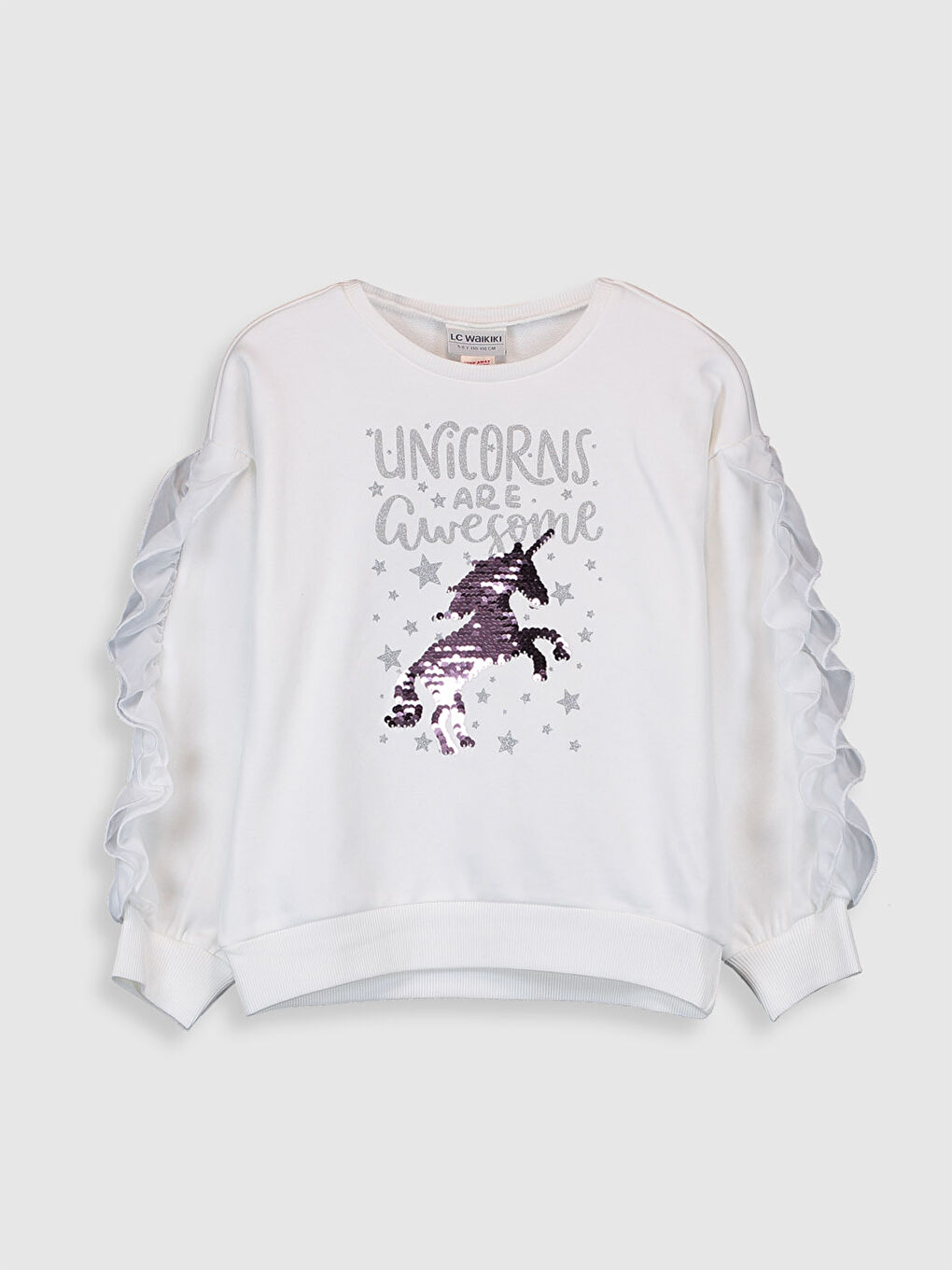 Crew Neck Long Sleeve Girls' Sweatshirt-2