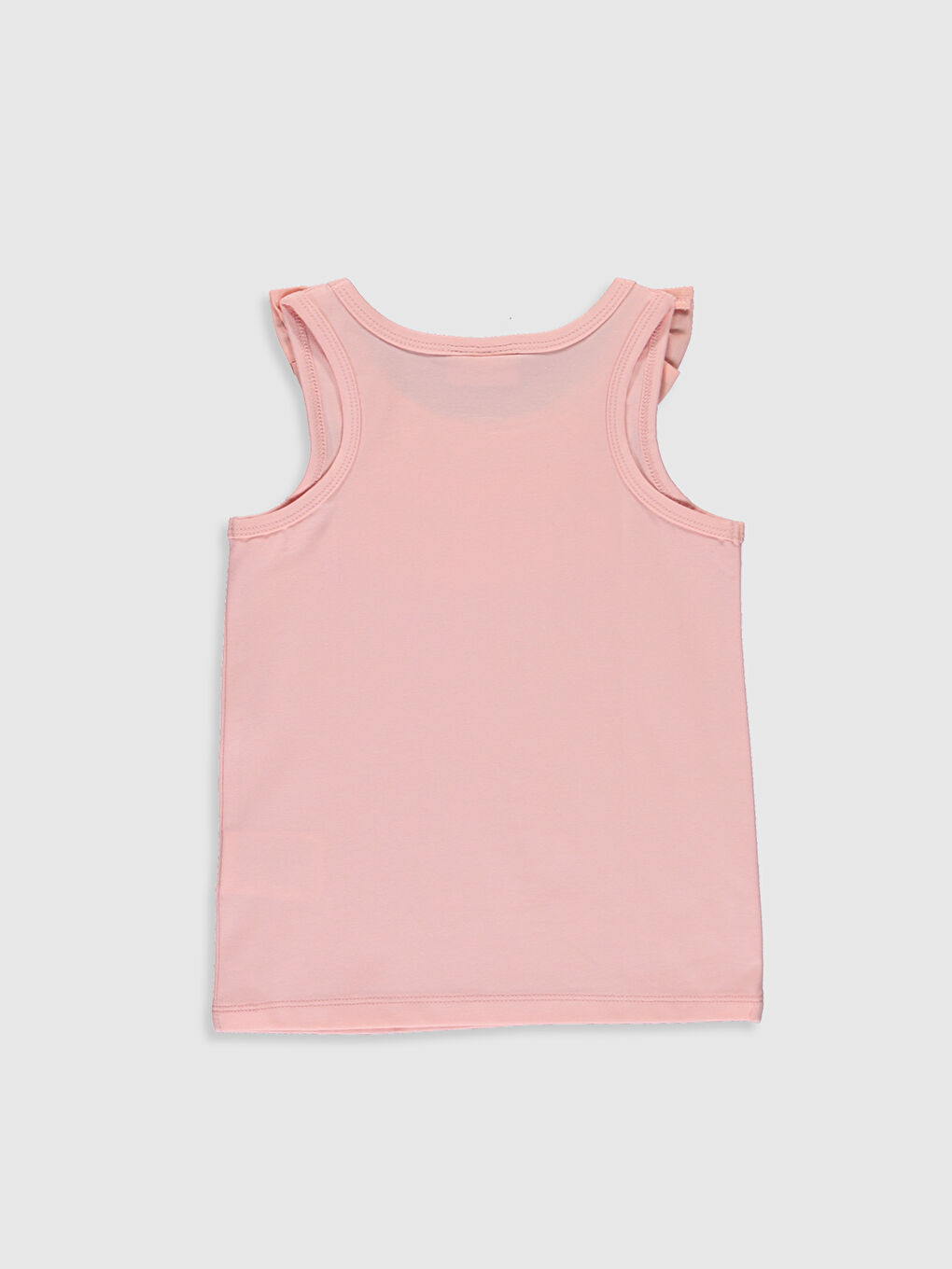 Pembe Kız Çocuk Fırfırlı Pamuklu Atlet-1