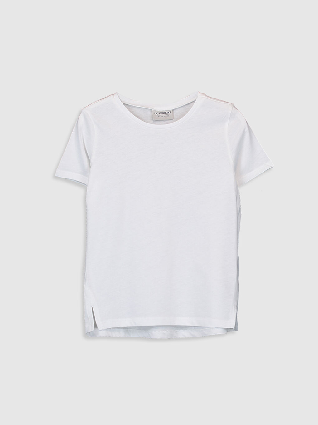 Футболка для дівчаток з круглим вирізом горловини, базова, короткий рукав