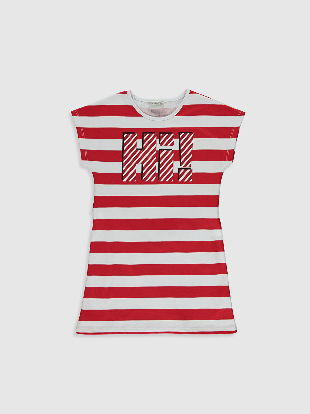 Kırmızı Bisiklet Yaka Kısa Kollu Kız Çocuk Elbise