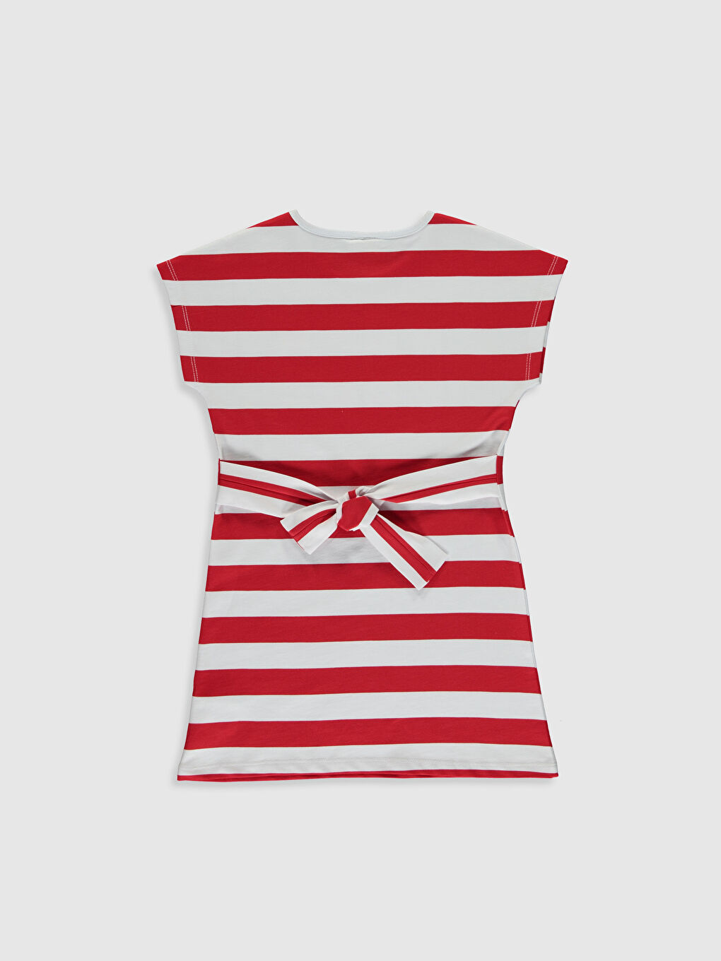 Kırmızı Bisiklet Yaka Kısa Kollu Kız Çocuk Elbise-1