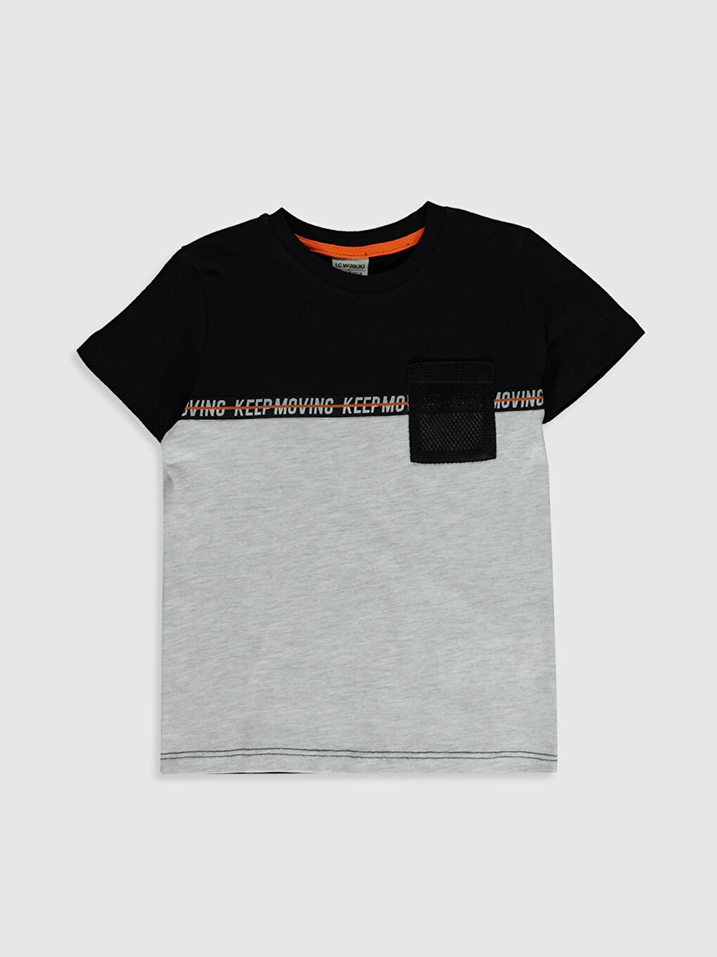 Siyah Bisiklet Yaka Kısa Kollu Erkek Çocuk Tişört