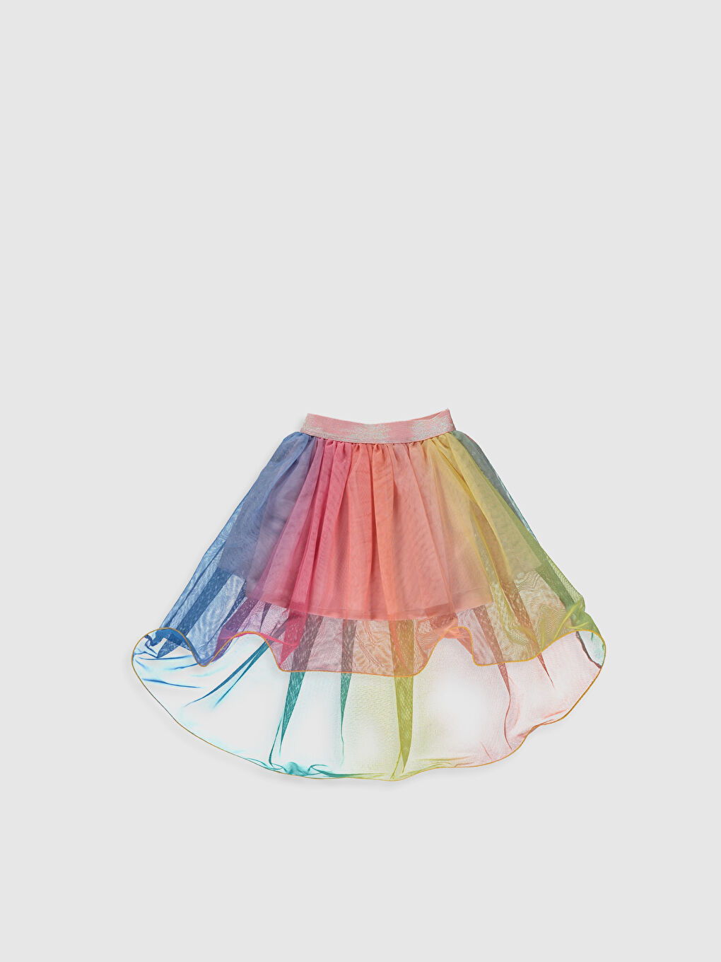 Karışık Beli Lastikli Renkli Tüllü Kız Çocuk Etek-1