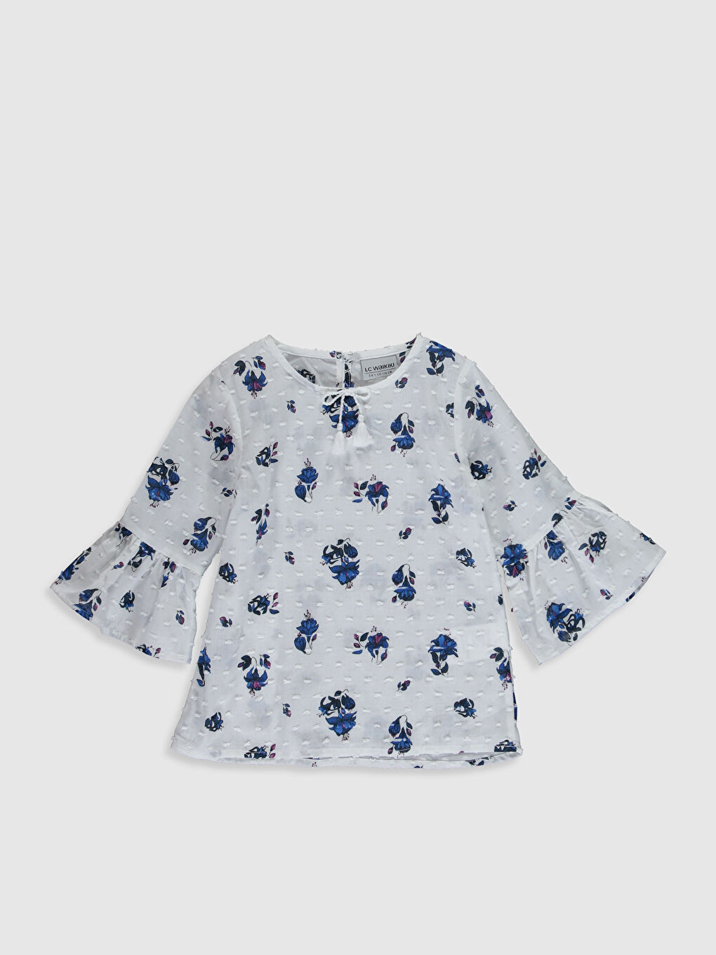 بلوزة ياقة دائرية للبنات