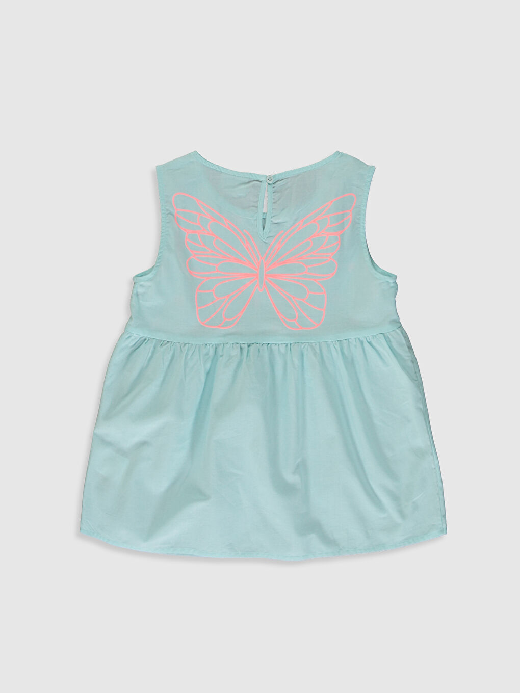 Blouse en Popeline à Motifs pour Filles à Col Rond-1