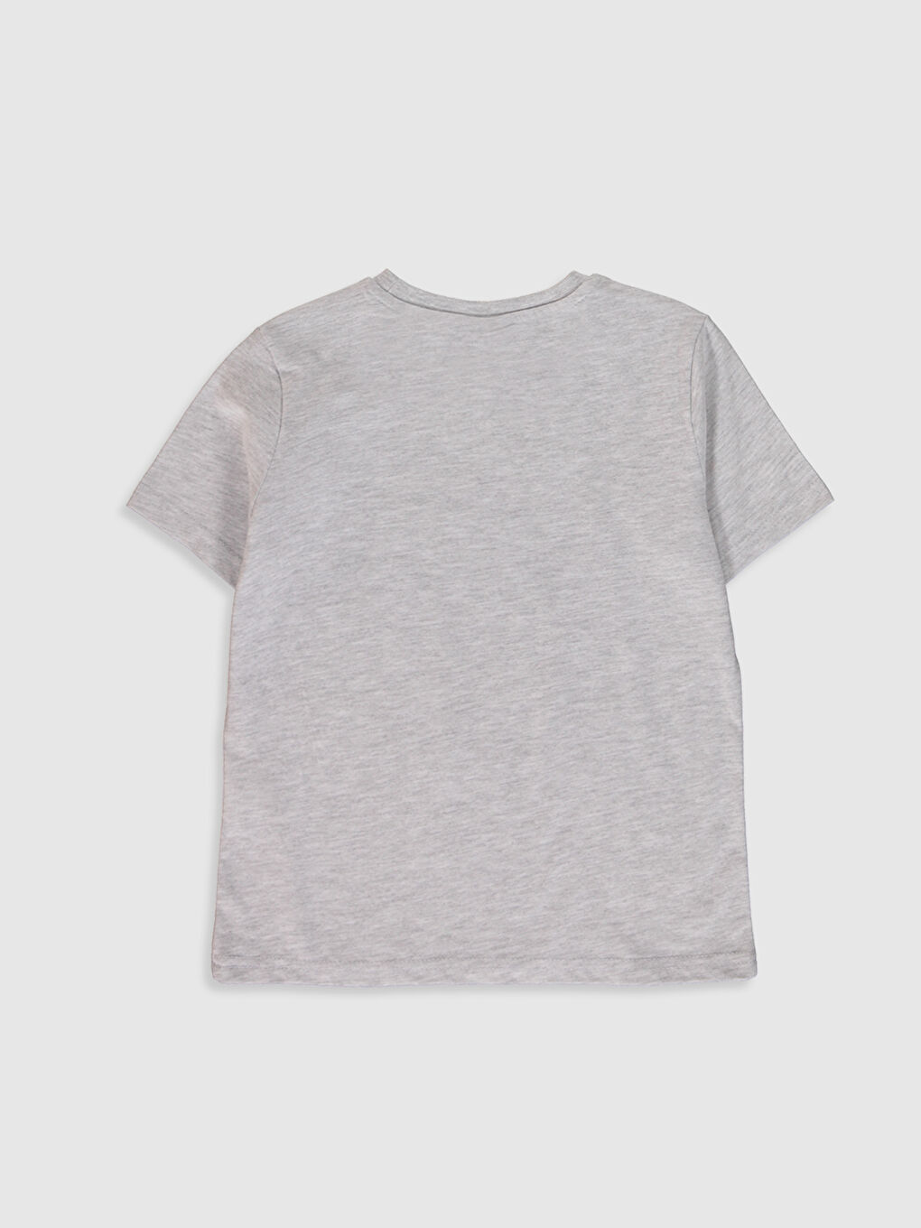 Gri Bisiklet Yaka Kısa Kollu Erkek Çocuk Tişört-1