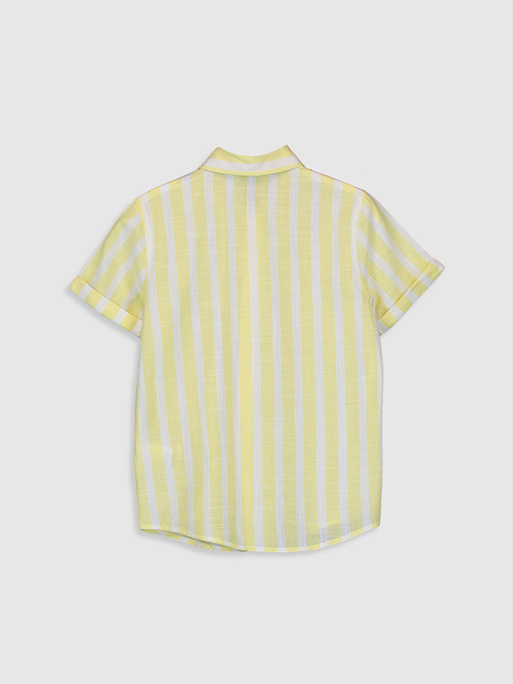 Sarı Erkek Çocuk Çizgili Poplin Gömlek-1