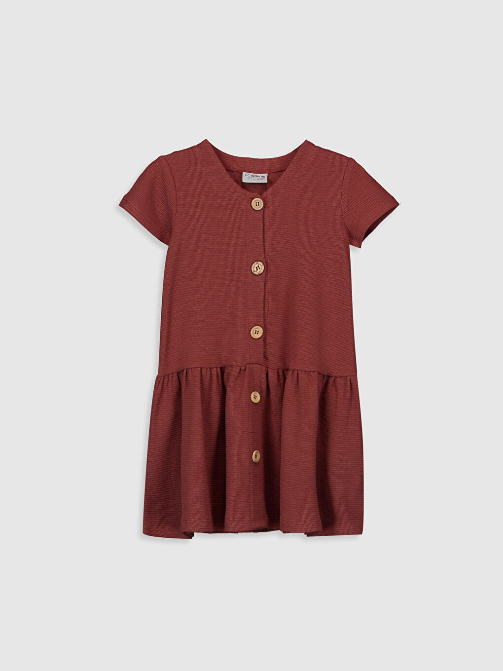 Crew Neck Short Sleeve Girls' Dress