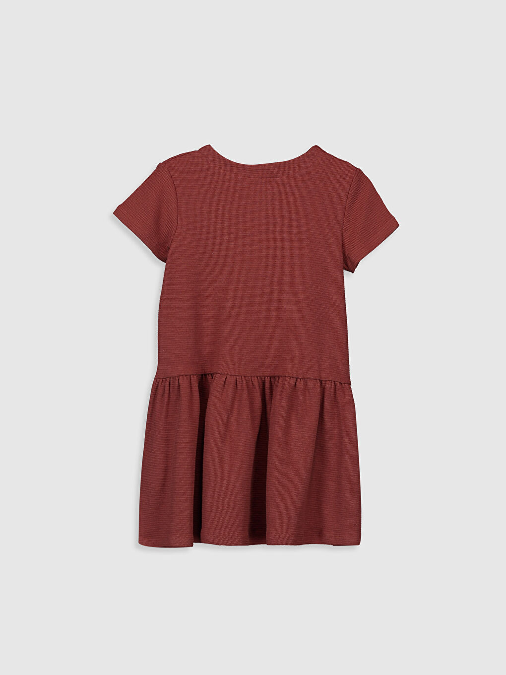 Crew Neck Short Sleeve Girls' Dress-1