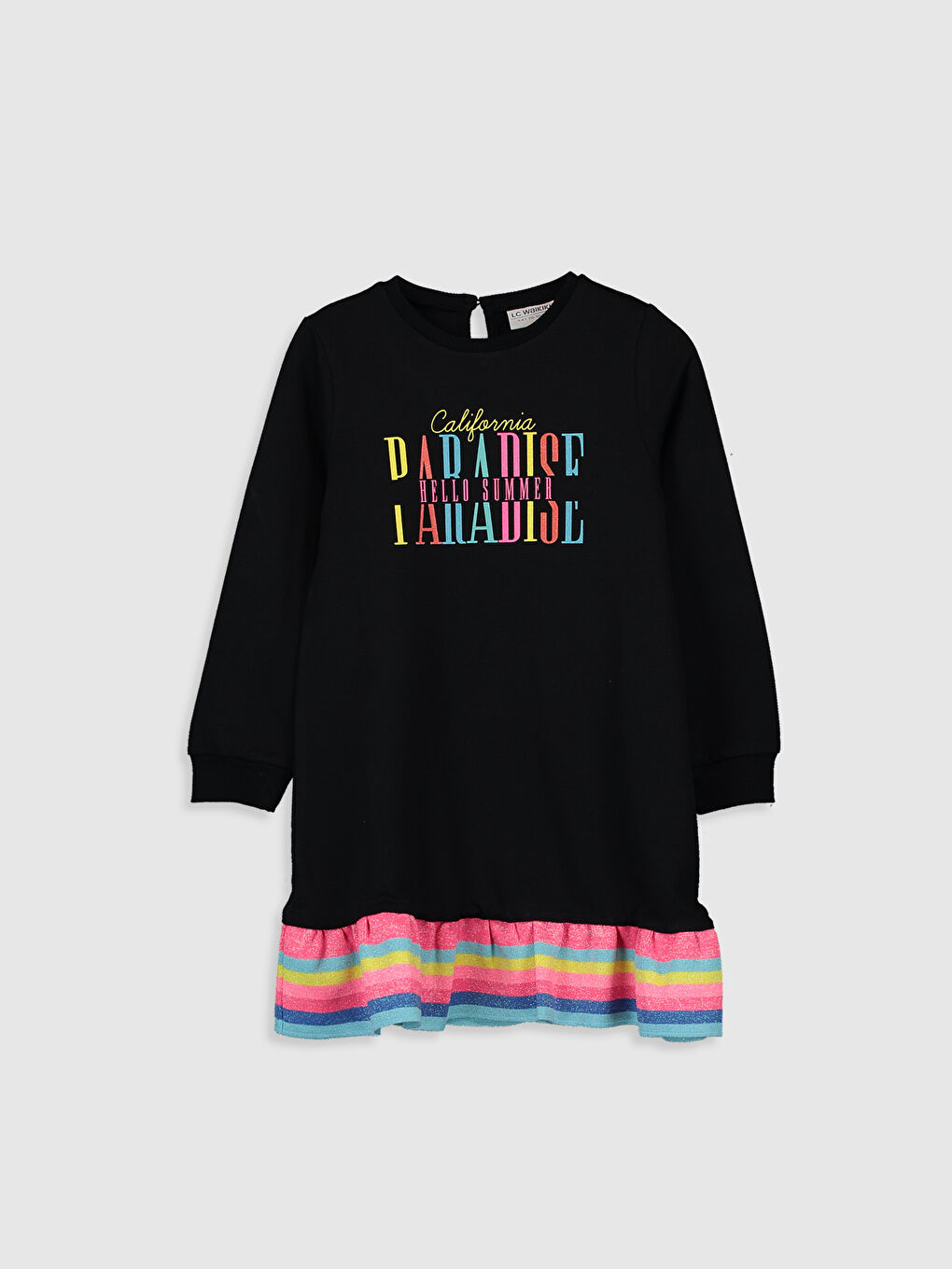 Siyah Uzun Kollu Kız Çocuk Elbise