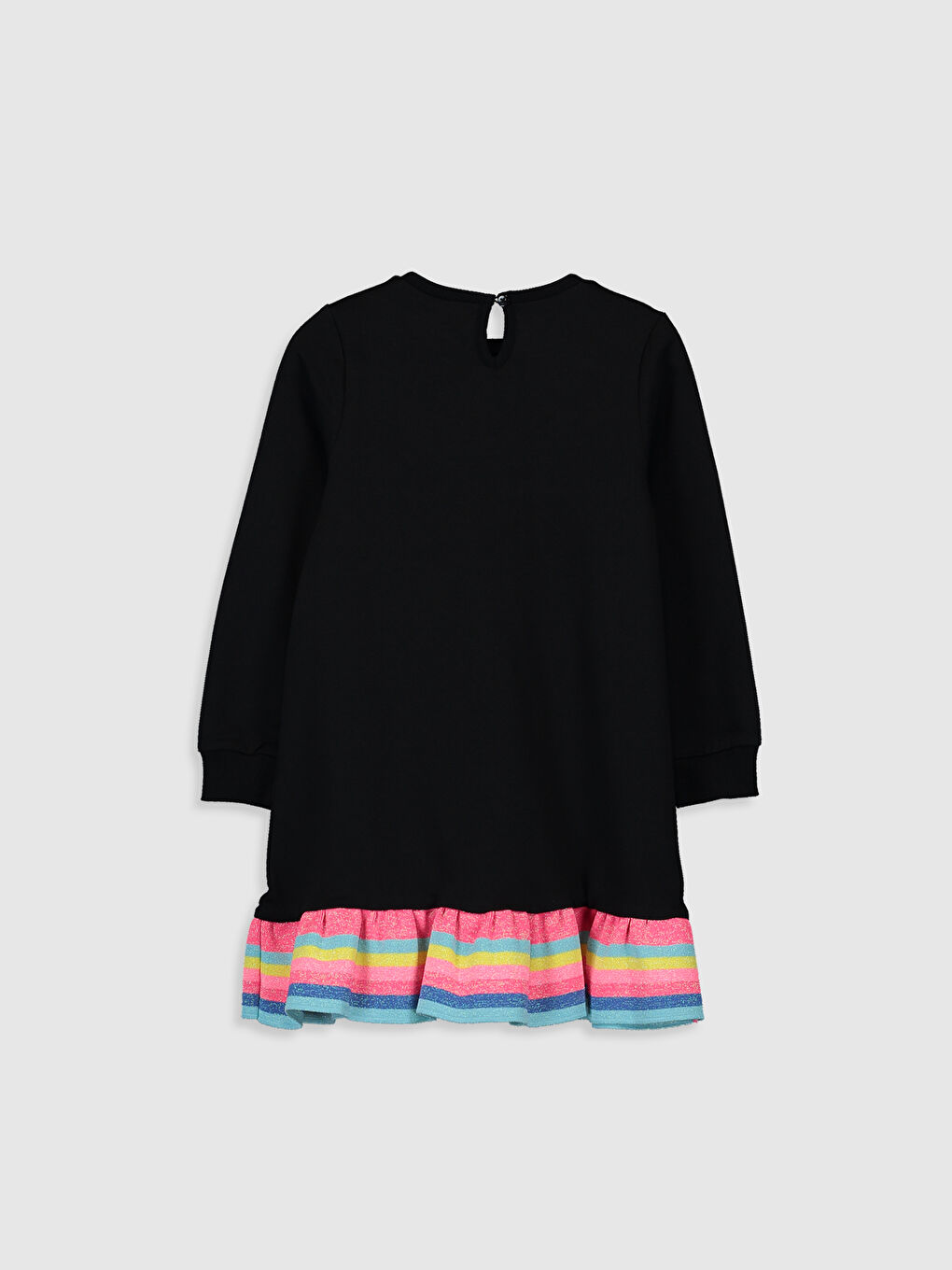 Siyah Uzun Kollu Kız Çocuk Elbise-1