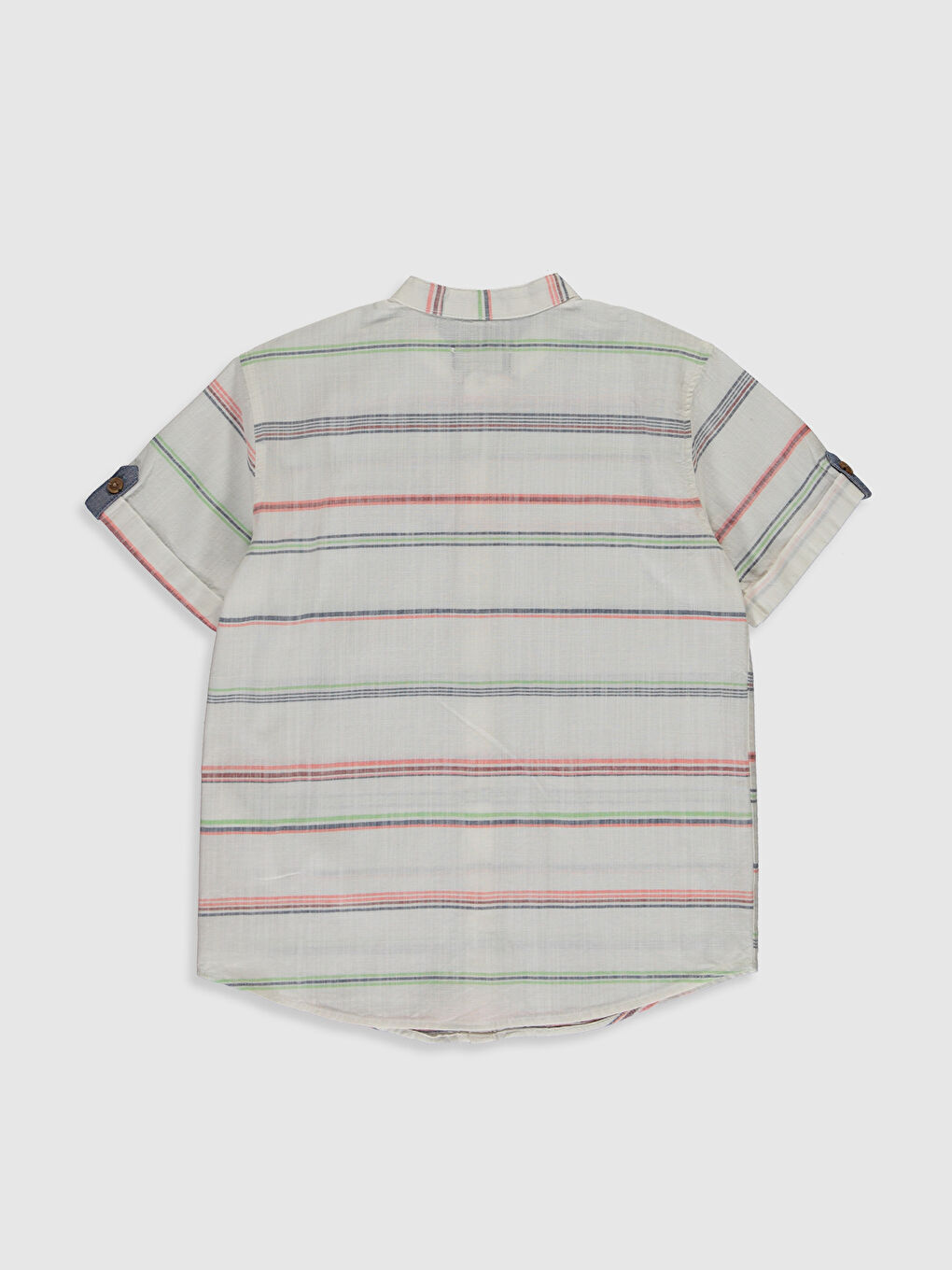 Bej Hakim Yaka Kısa Kollu Poplin Erkek Çocuk Gömlek-1